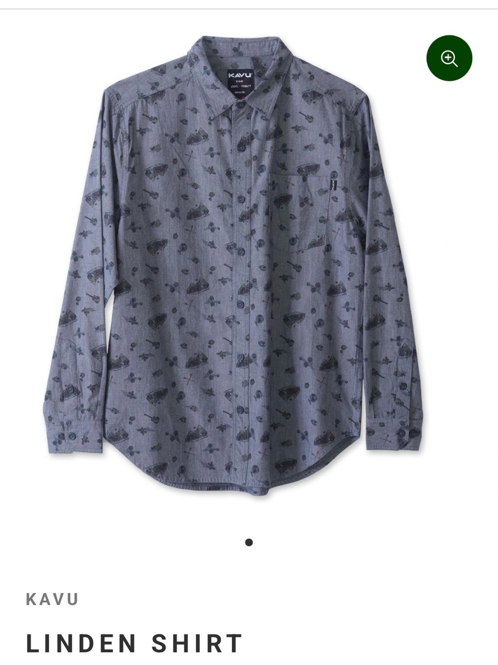 Kavu Linden Button-Down Shirt In “Local” Print, Size Xl Nwt